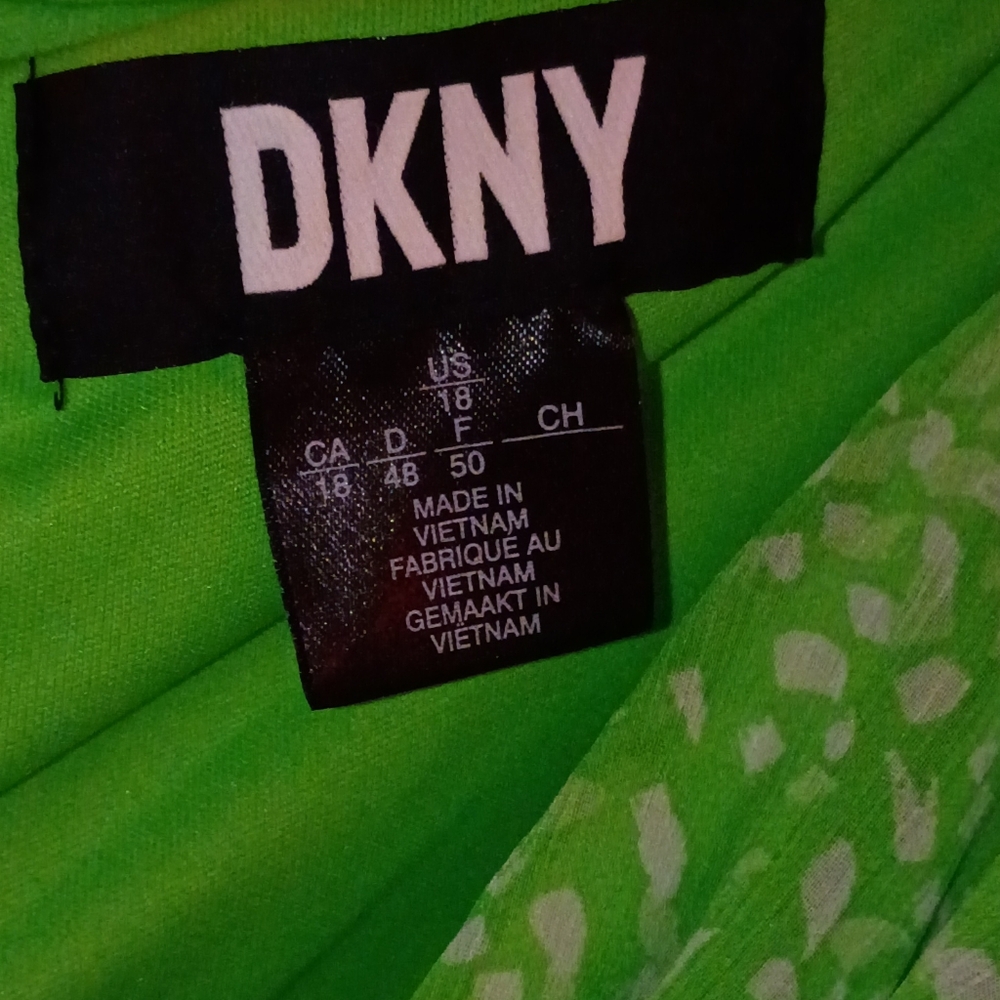 DKNY Green High Low Dress Size 18 Nwot - Picture 3 of 3